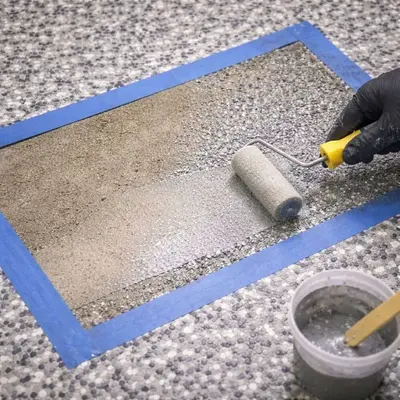 Epoxy floor repair in progress Pittsburgh PA