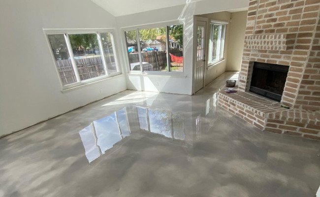 Garage floor after epoxy repair Pittsburgh