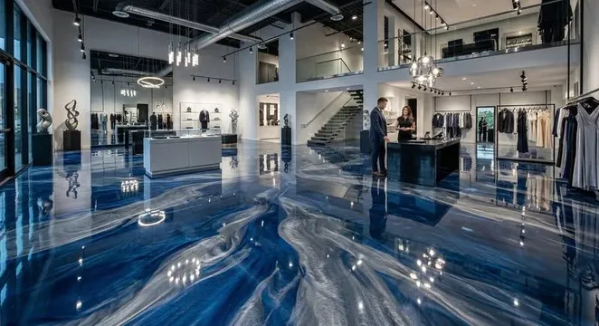 Kitchen quartz epoxy floor