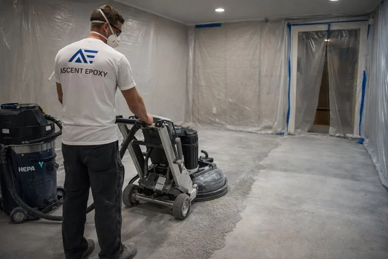 Diamond grinding residential concrete floor Pittsburgh