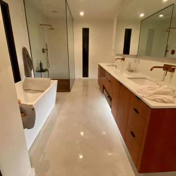 Metallic pearl finish epoxy floor Pittsburgh